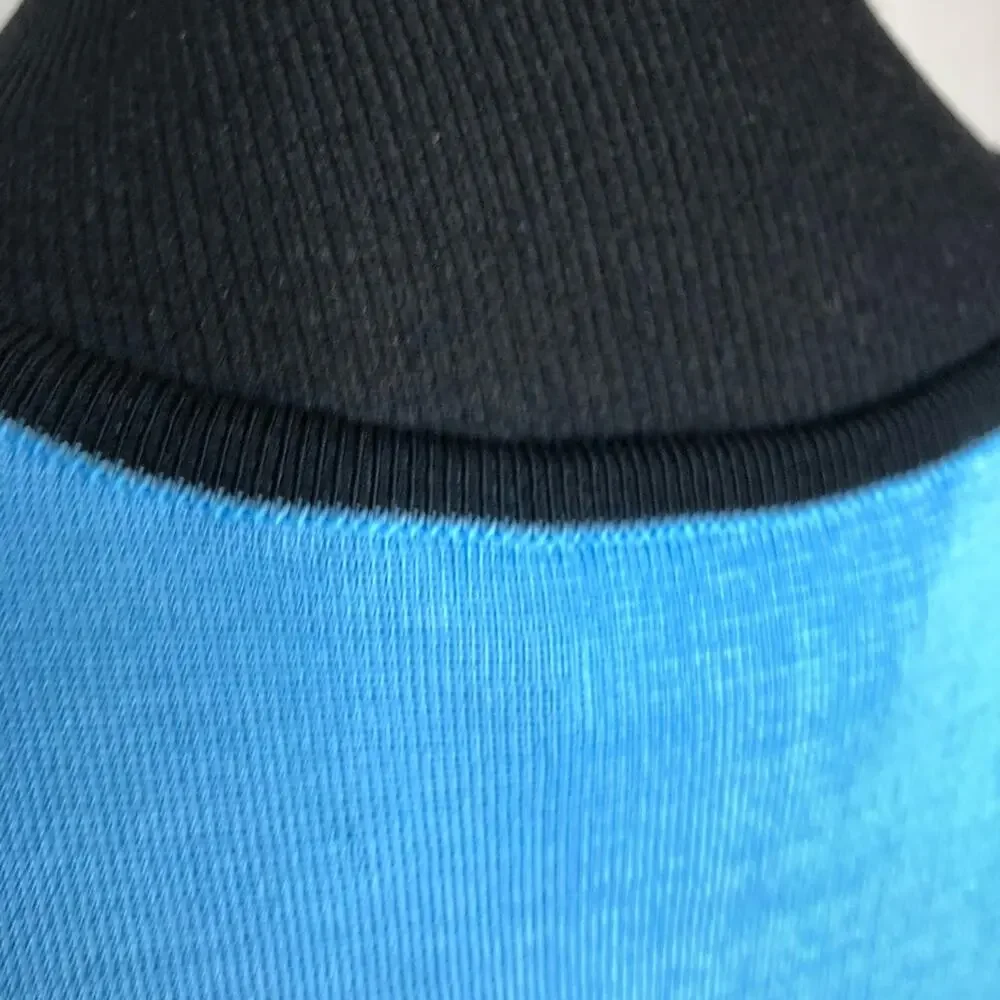 Ming Wang blue black trim v neck sleeveless knit shell top size Small